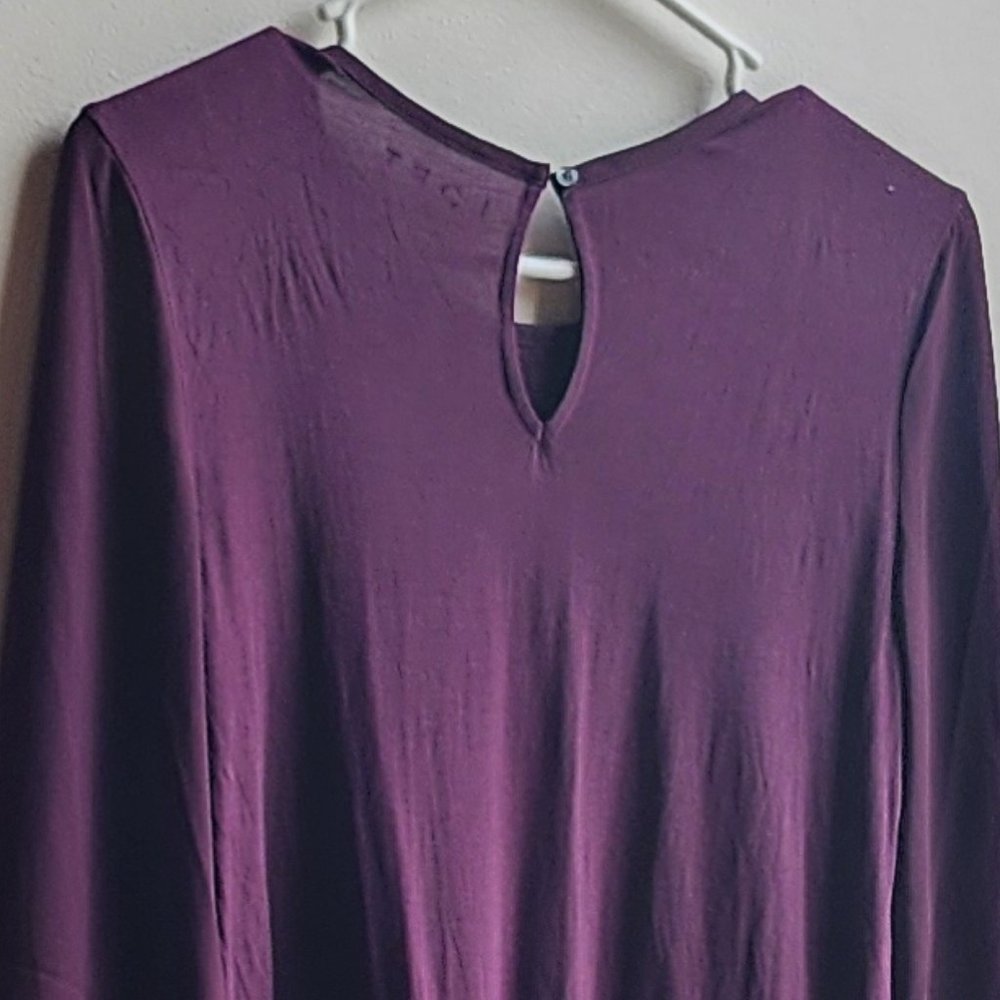 LOFT Deep Purple Lace Front Blouse Size XS Petite - Picture 10 of 15